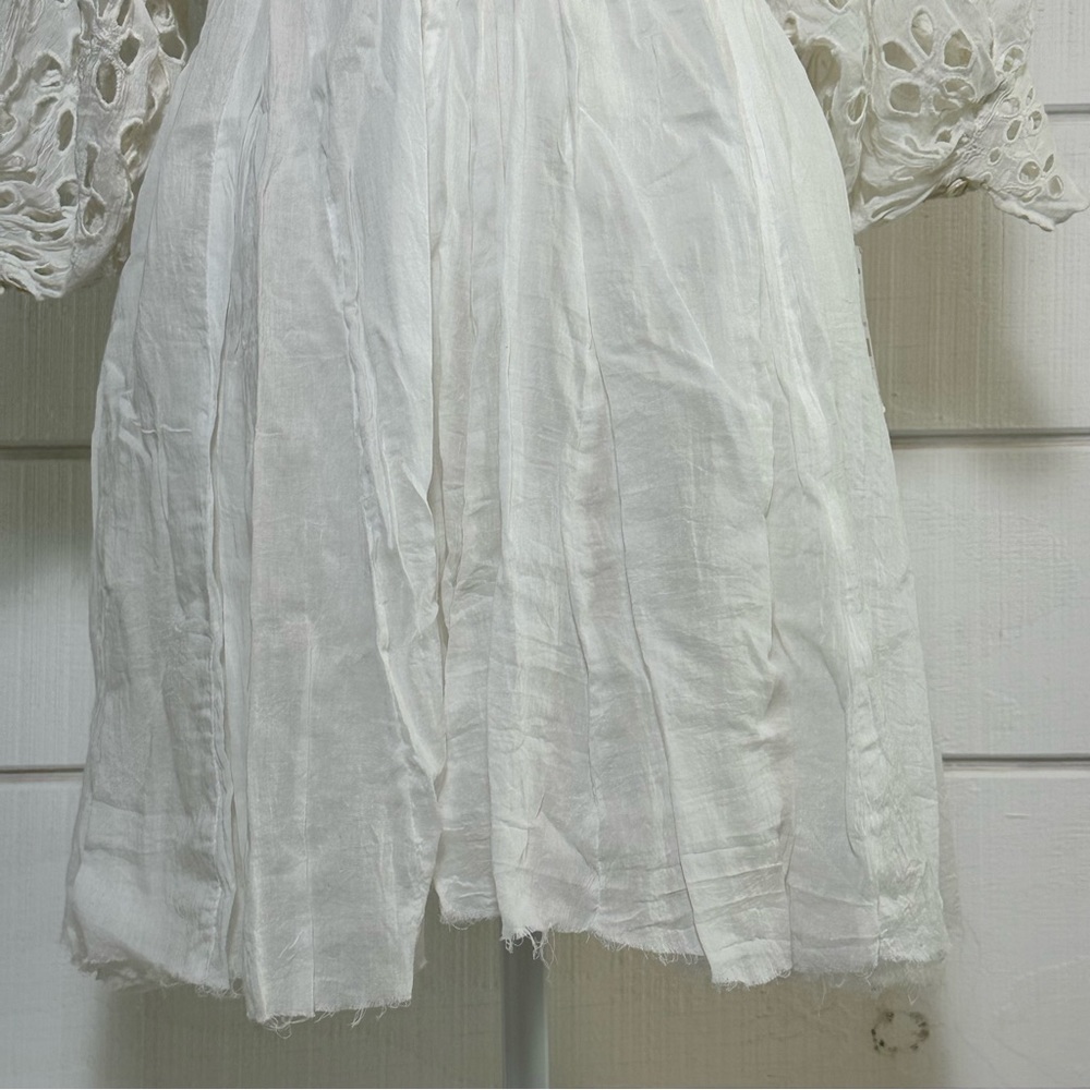 NWT Free People Bella Note Eyelet Mini Dress White Sz Small Retails $128 - Picture 5 of 15